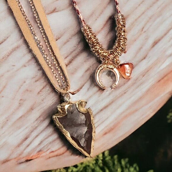 🆕️ Indian Handcrafted Carnelian & Brown Agate Boho Chic Layered Necklace Set 🌟 - Picture 6 of 10